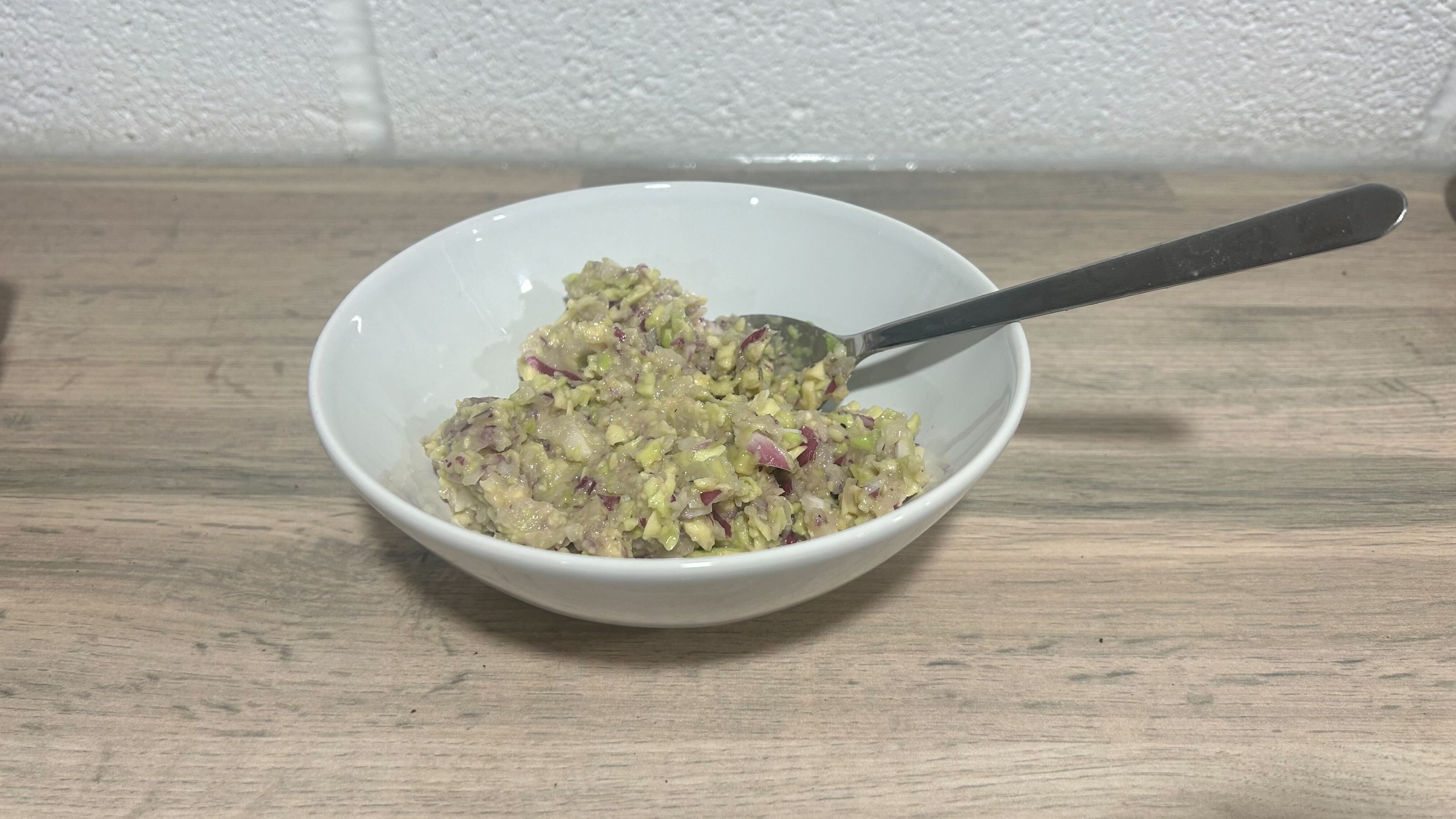 Guacamole made with the KitchenAid Cordless Top Down Food Chopper