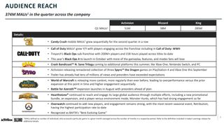 Destiny 2 didn't feature in Activision's 'Audience Reach' slide, which doesn't suggest a stellar active playerbase.