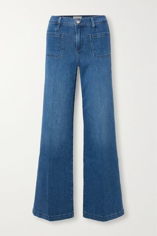 Le Bardot high-rise wide-leg stretch-denim jeans