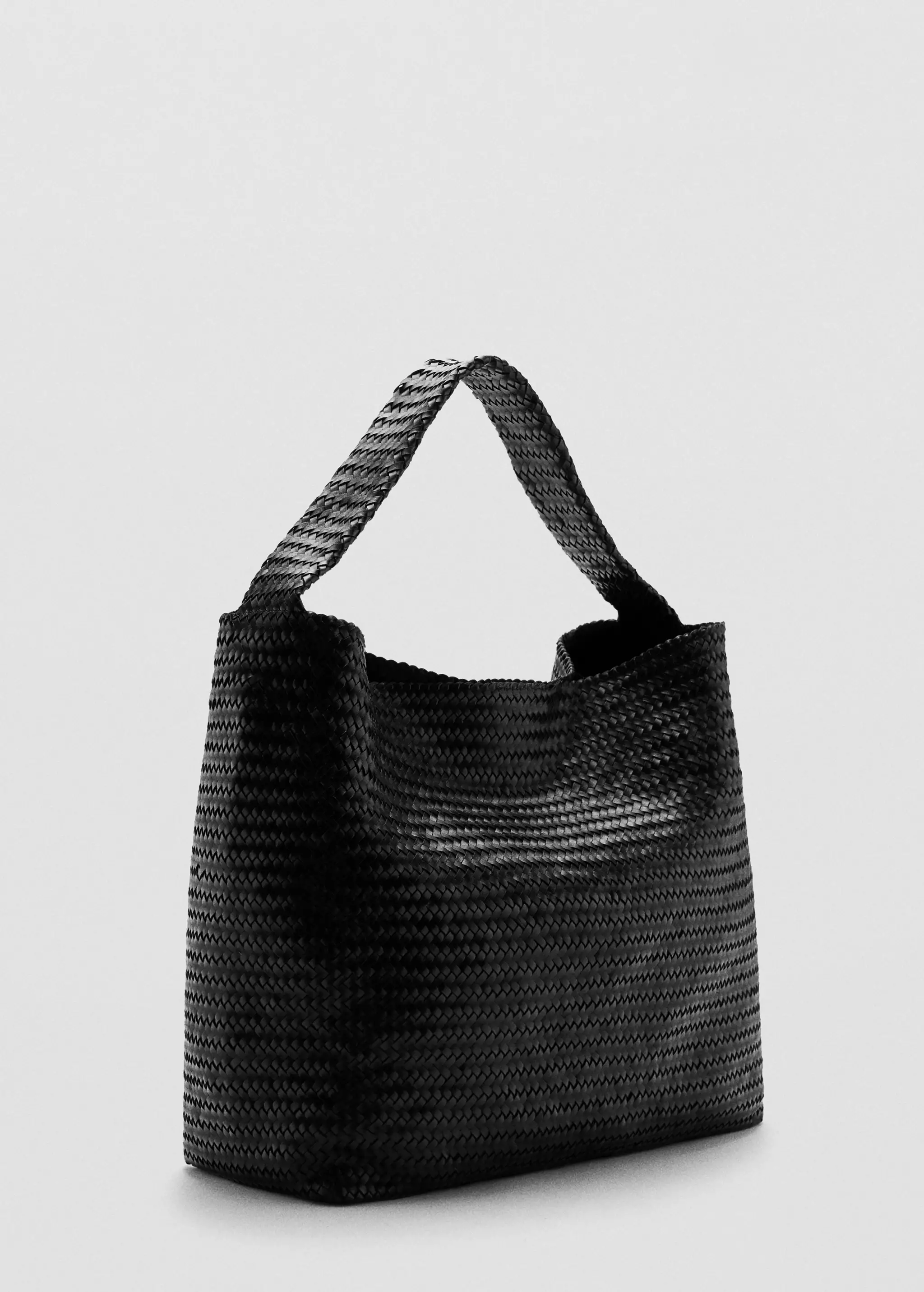 Large Braided Leather Bag - Women | Mango United Kingdom