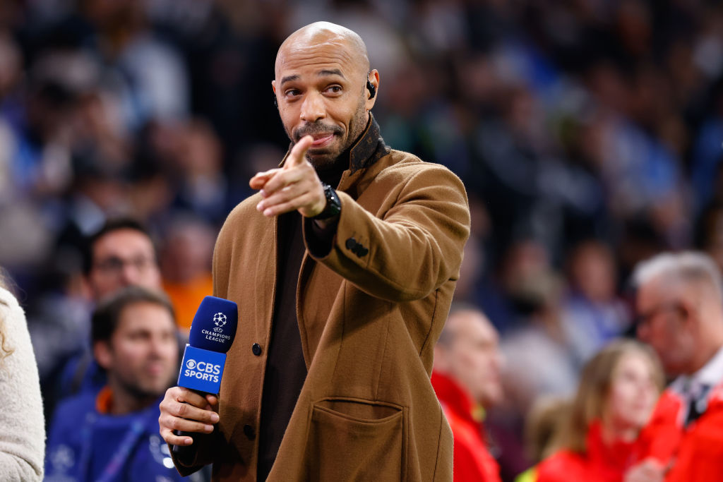 MADRID, SPAIN - FEBRUARY 19: Thierry Henry gestures during the UEFA Champions League 2024/25 League Knockout Play-off second leg match between Real Madrid CF and Manchester City, at Santiago Bernabeu stadium on February 19, 2025, in Madrid, Spain. (Photo By Dennis Agyeman/Europa Press via Getty Images) Mohamed Salah Manchester United