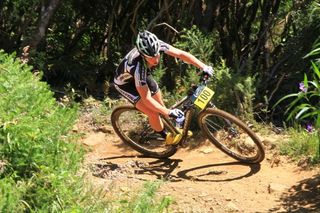 Anton Cooper had some bad luck in the form of a mechanical during the New Zealand Mountain Bike Cup opener in Bluff