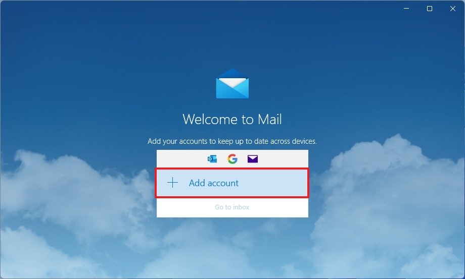 Mail Add Account option