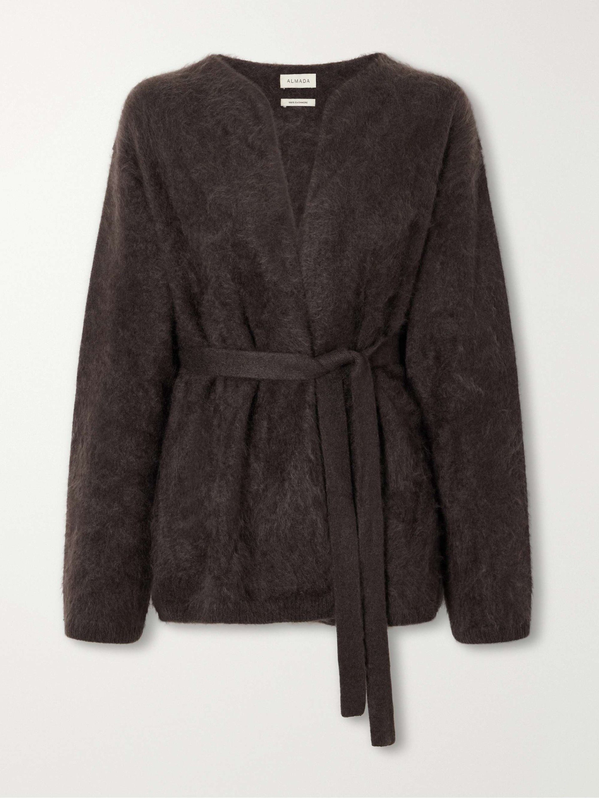 Aria Belted Brushed Cashmere Cardigan