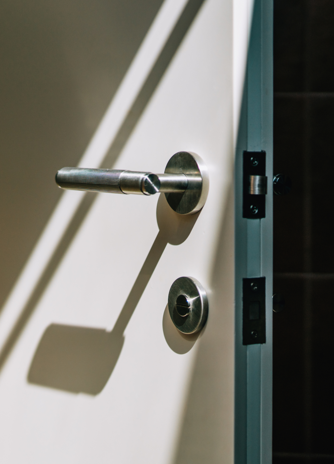 White door with a silver handle