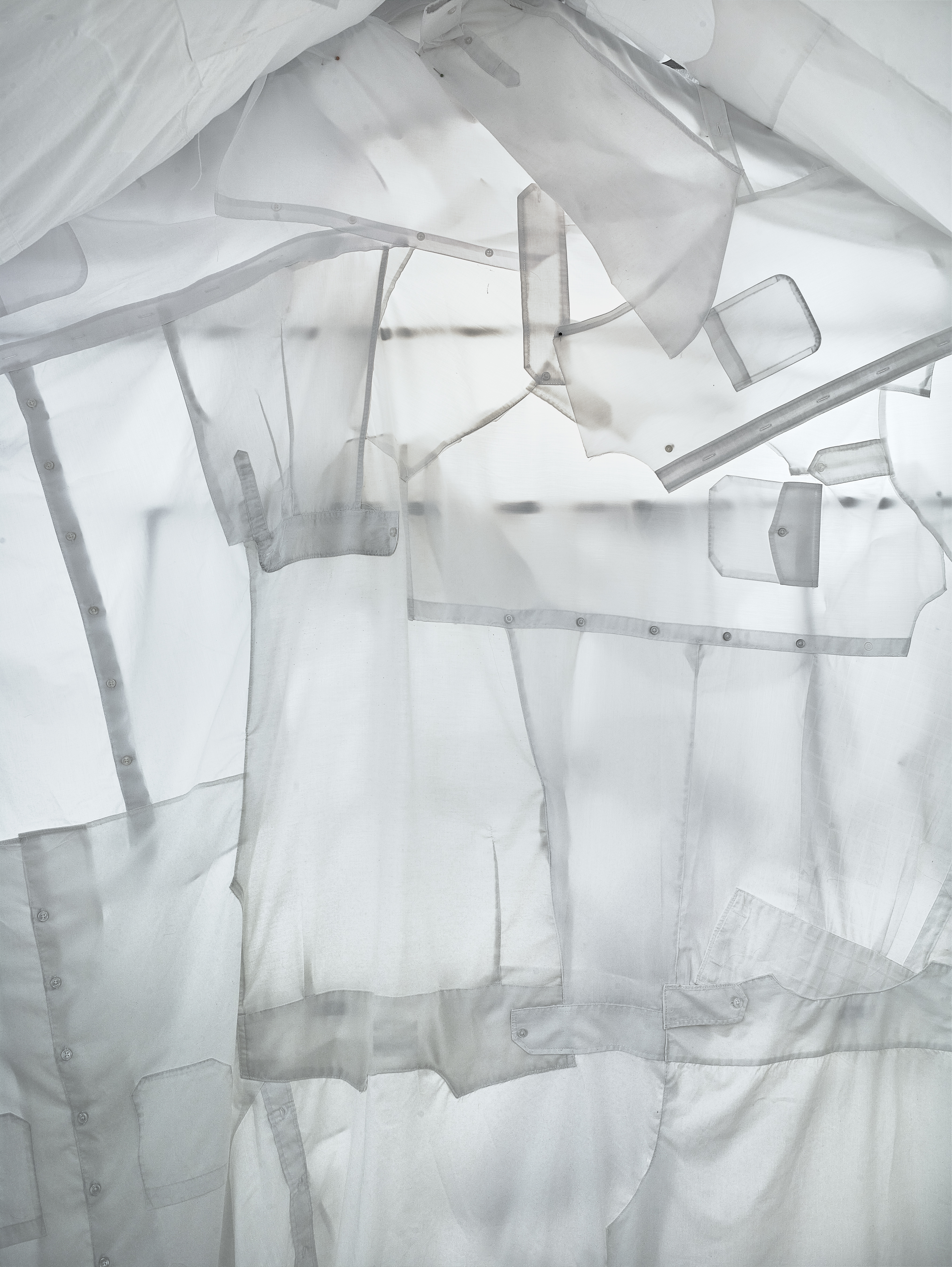 Stitched together white shirts