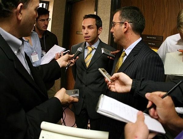 Joe Papp speak to the media