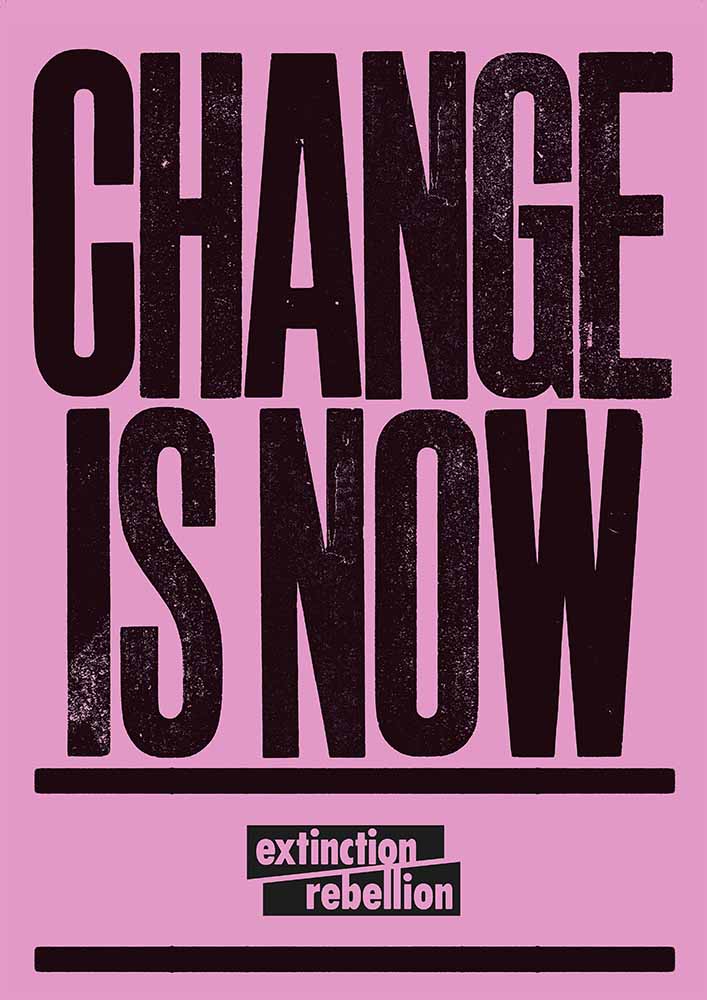 change is now poster in pink