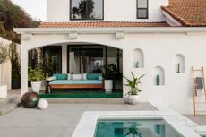 a moroccan inspired back porch