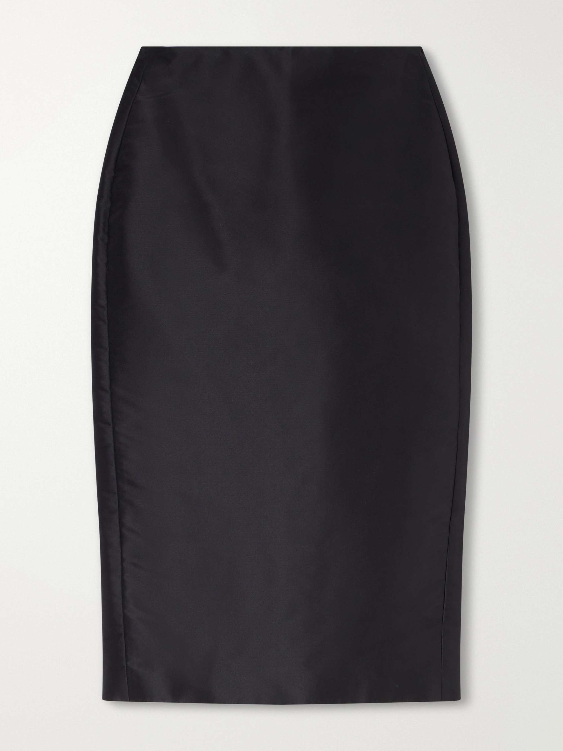 Silk-Faille Midi Skirt