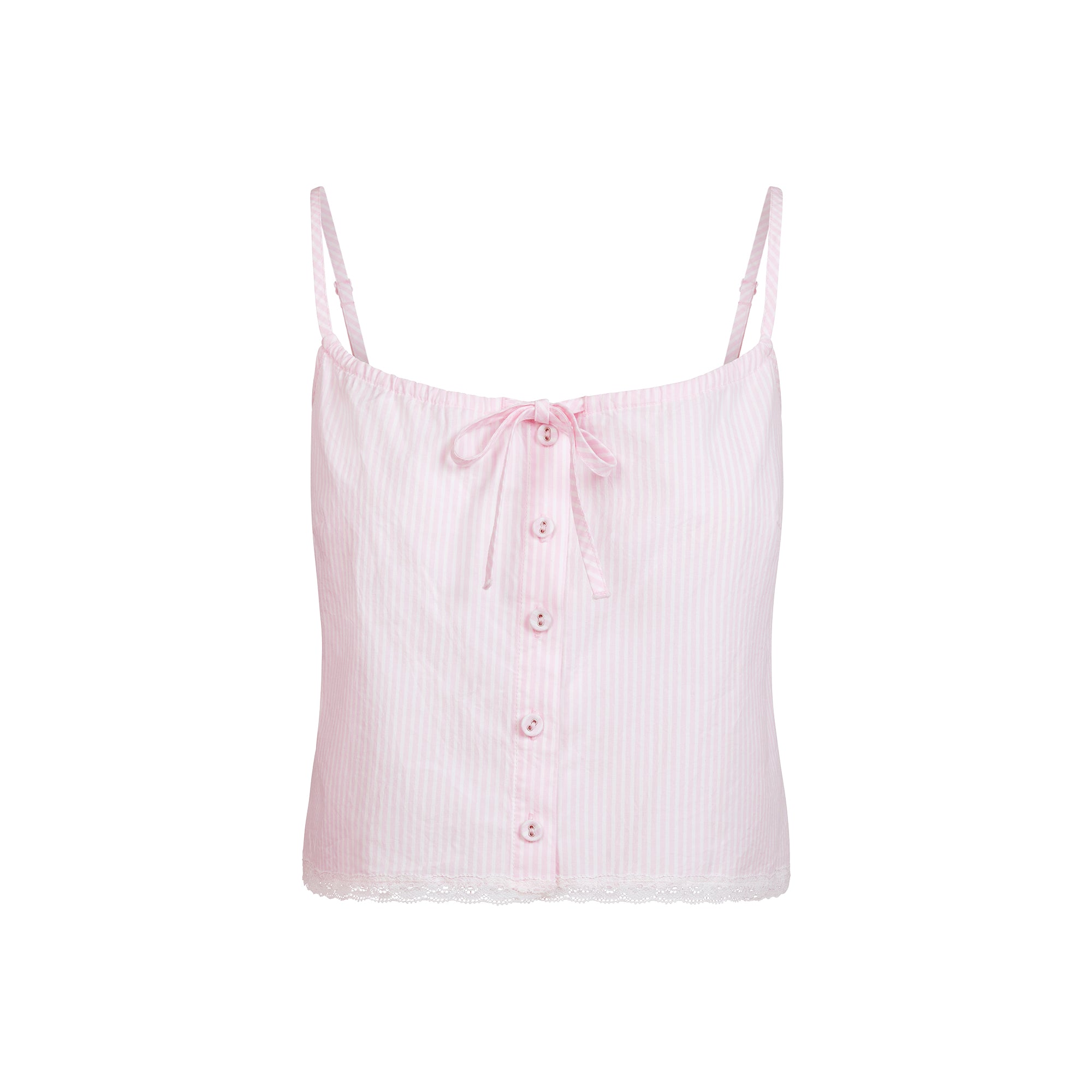 Cotton Poplin Sleep Cami | Cherry Blossom Stripe | Xxs