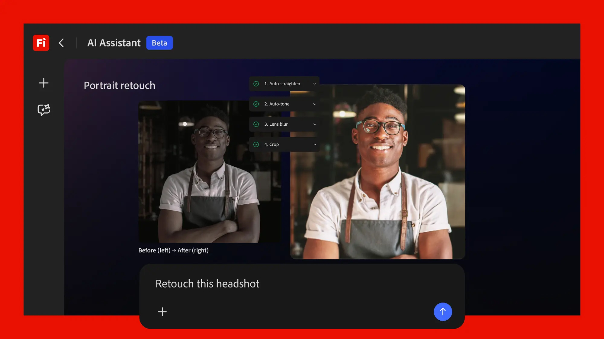 A screenshot of the Adobe Firefly AI Assistant