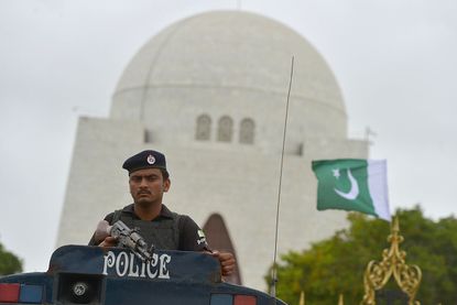 A Pakistani police officer.