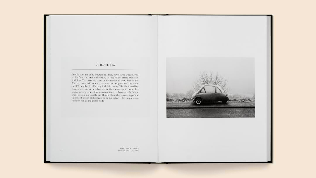 Utterly Lazy and Inattentive &ndash; Martin Parr in Words and Pictures open on a peach-colored surface