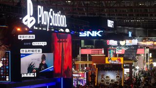 A general view of the PlayStation game booth is being shown during the Chinajoy games fair in Shanghai, China, on July 26, 2024. 