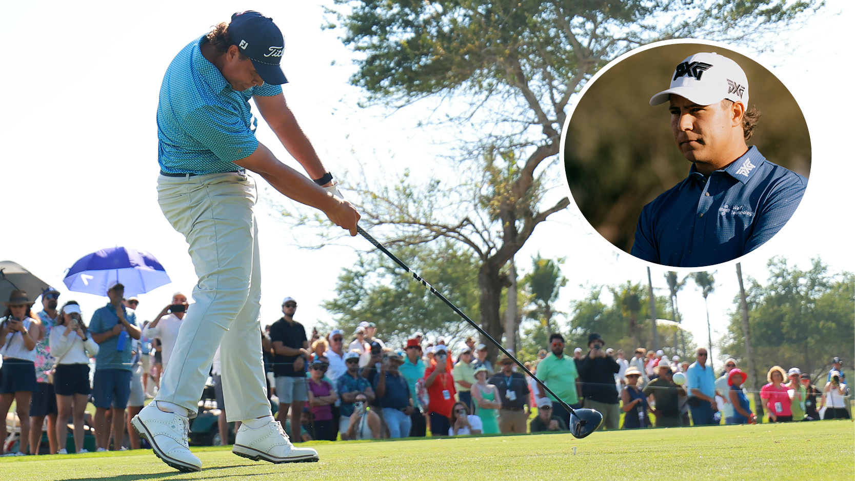 Aldrich Potgieter hits a driver off the tee