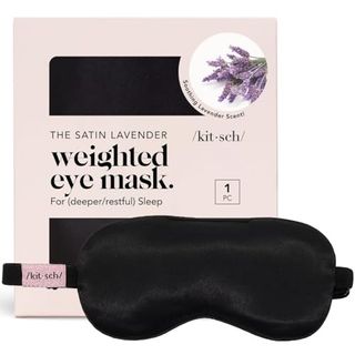 Kitsch Eye Mask for Sleeping, Lavender Softer Than Silk Sleep Mask, Satin Eyemask for Sleeping, Light Blocking & Stylish Eye Cover, Night Eye Pillow Mask, Travel Sleeping Mask for Women & Men (black)