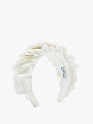 Alternative bridal accessories Sequinned satin headband by Prada