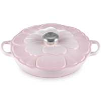 Cast Iron Petal Shallow Casserole in Shell Pink: £295 at Le Creuset&nbsp;