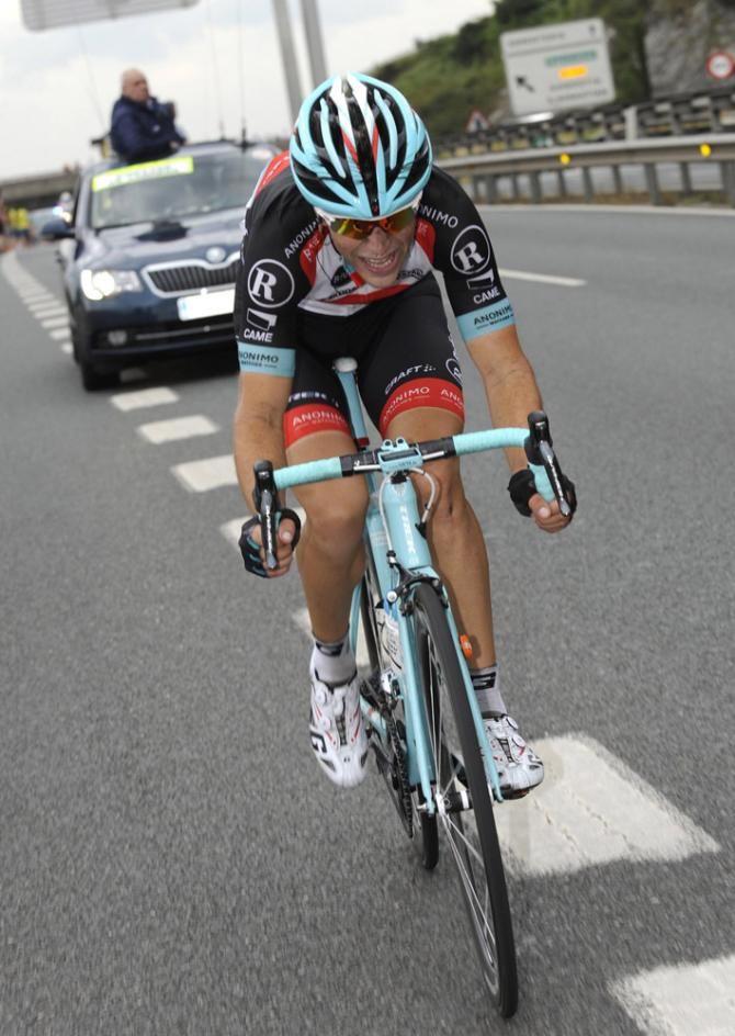 Tony Gallopin (RadioShack Leopard) alone in the lead at Clasica San Sebastian