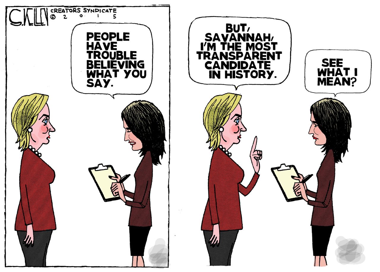 Political cartoon U.S. Hillary Clinton 2016