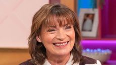Lorraine Kelly wearing striped Mint Velvet cardigan on Lorraine