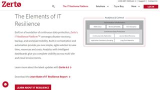 Plateforme de résilience informatique Zerto