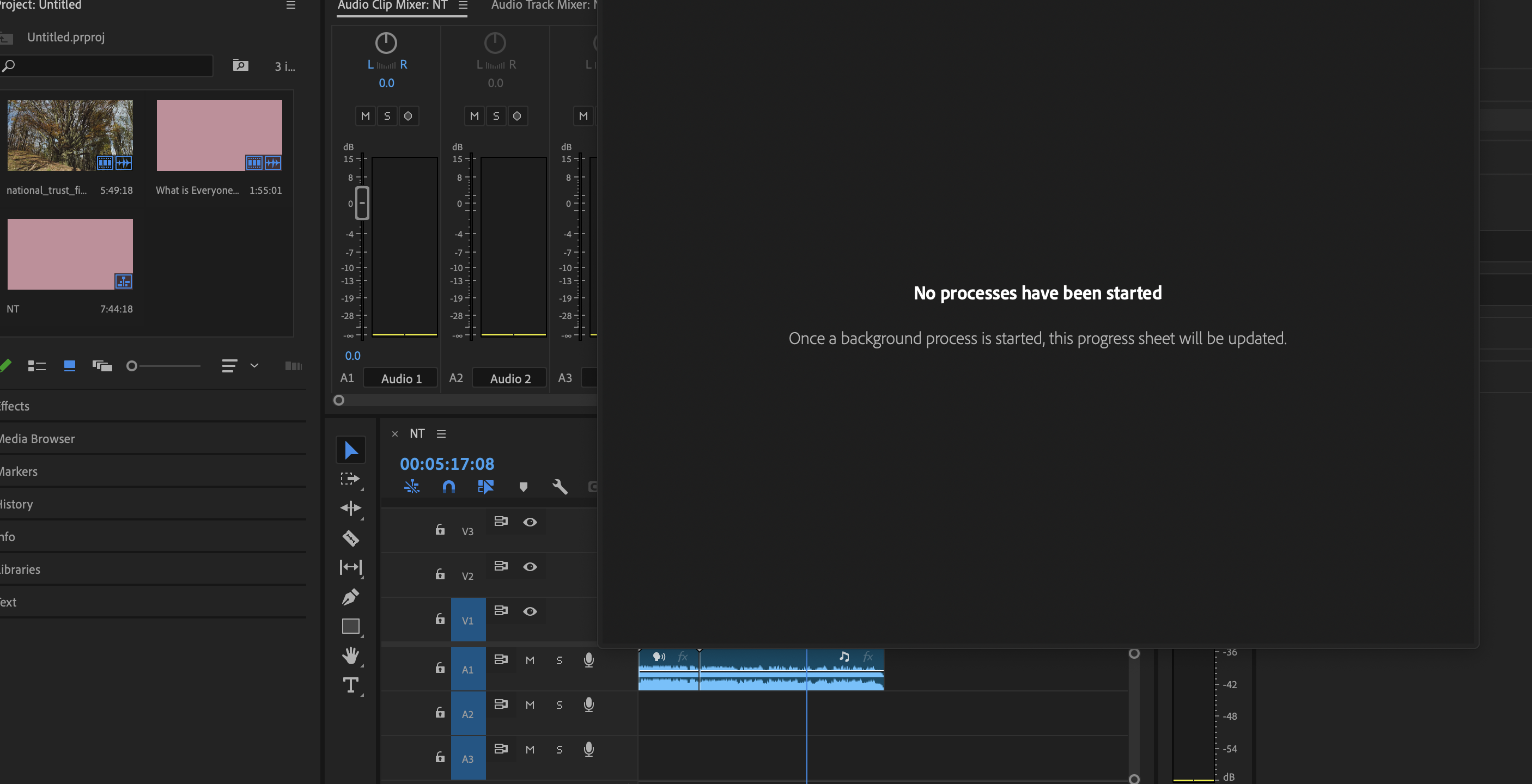 A screenshot from Adobe Premiere Pro in use