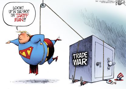 U.S. Trump trade war tariff man economy