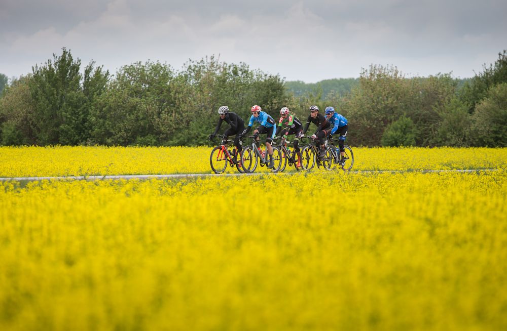 The breakaway in action during stage 1 at Tour of Croatia