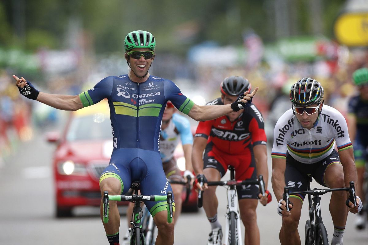 Michael Matthews (Orica-BikeExchange) wins the stage