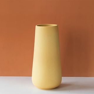 Yellow Ceramic Vase, 7.7