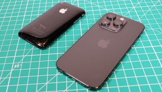 iPhone 3G and iPhone 14 Pro backs