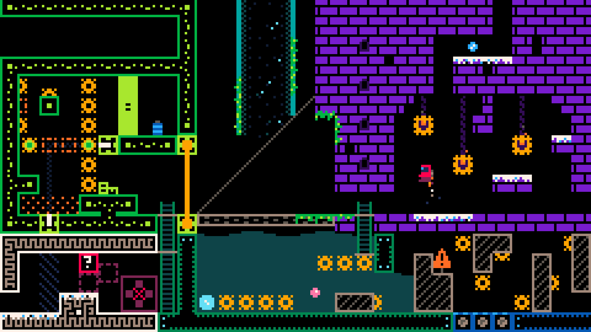 A collage of levels from Derelict Star