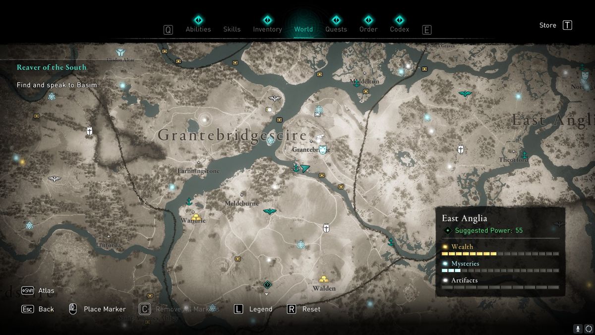 AC Valhalla Grantebridgescire treasure hoard map location