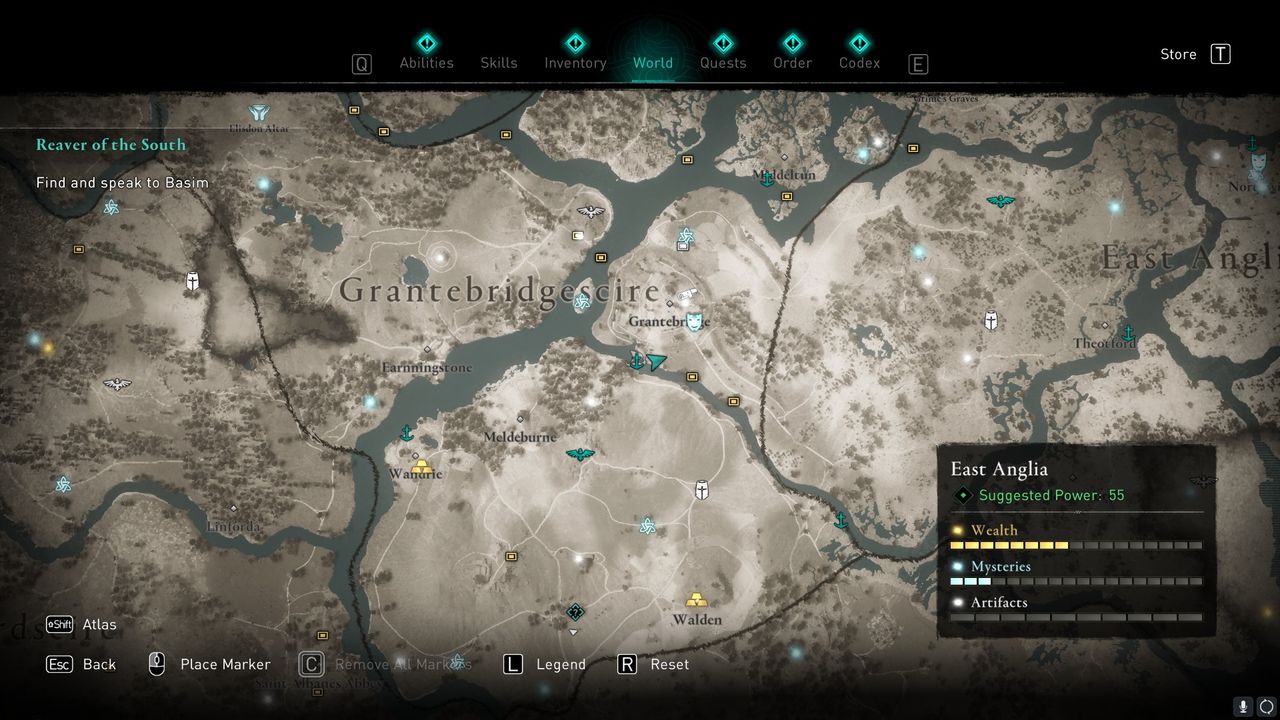 AC Valhalla Grantebridgescire treasure hoard map location