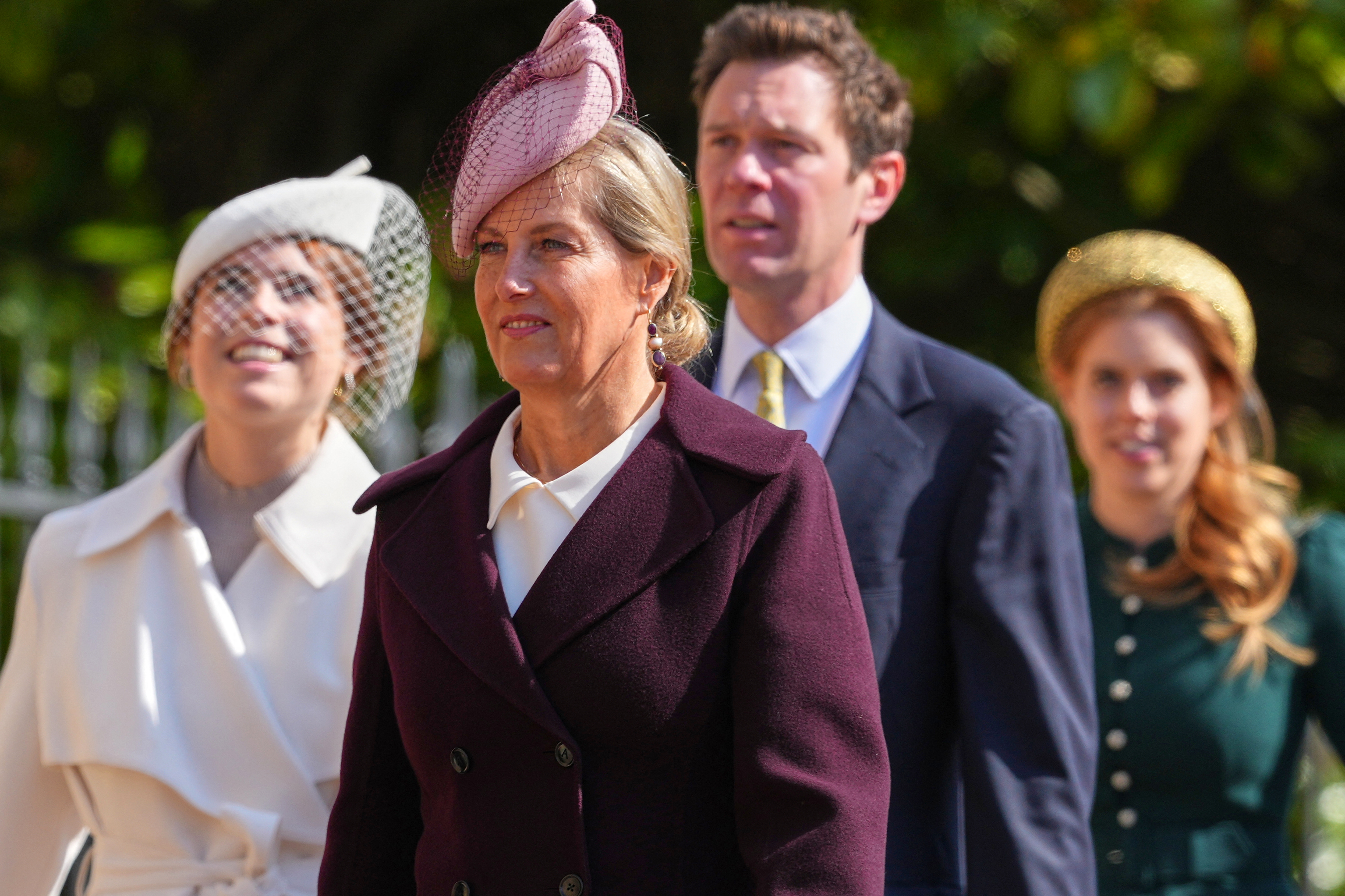 Duchess Sophie, Princess Beatrice, Jack Brooksbank and Princess Eugenie on Easter Sunday 2025