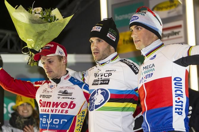 The podium in Diegem: Kevin Pauwels, Niels Albert and Zdenek Stybar
