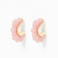 Safia Scallop Edge Pink Resin Hoop Earrings: $22