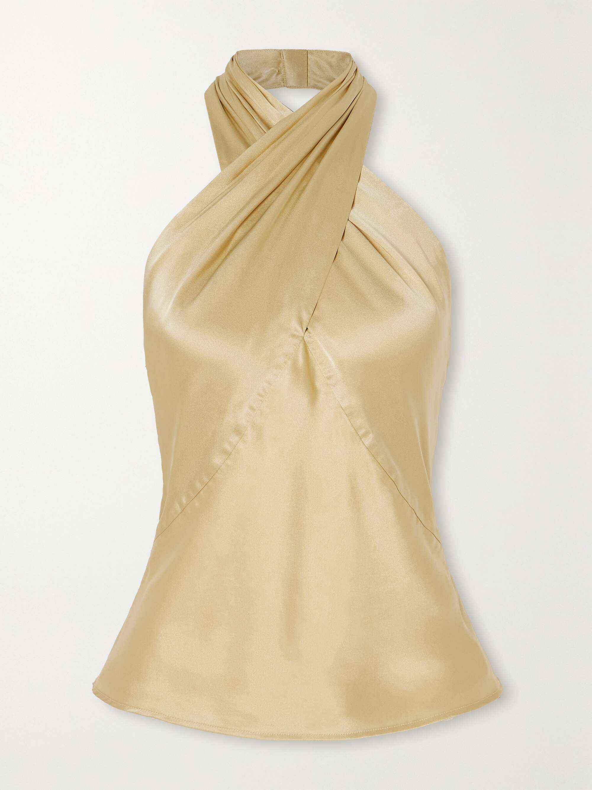 Letitia Silk-Charmeuse Halterneck Top