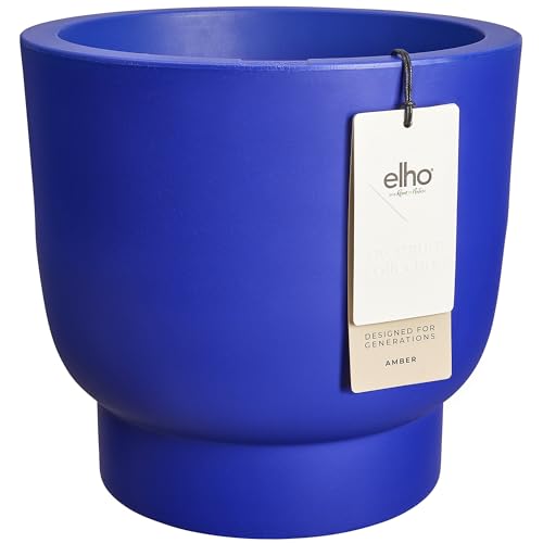 Elho Amber Grail 30 - Plant Pot for Indoor &amp;amp; Outdoor - 100% Recycled Plastic - &amp;Oslash; 29.5 X H 28.3 Cm - Blue/royal Blue