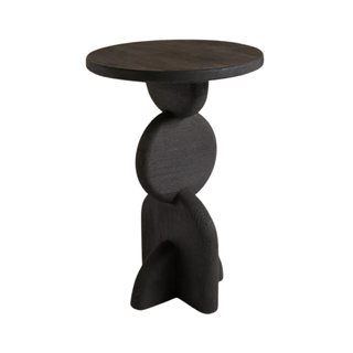 A black wood side table