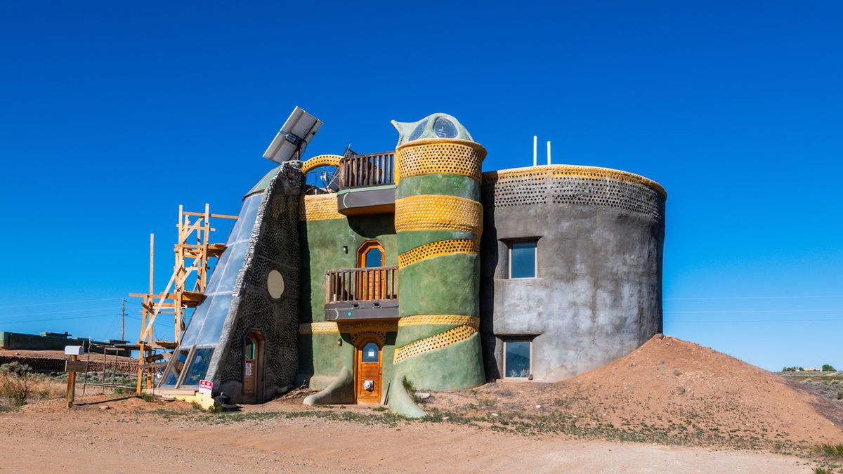 The off-grid Earthship community in New Mexico is an otherworldly desert landscape