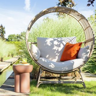 Habitat Selene Rattan Effect Garden Egg Chair - Natural