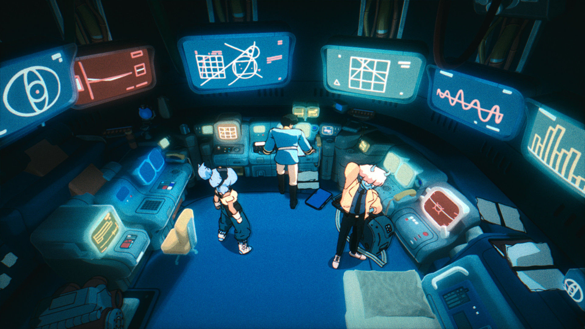 Screenshot from the 2026 sci-fi co-op video game "Orbitals" for Nintendo Switch 2