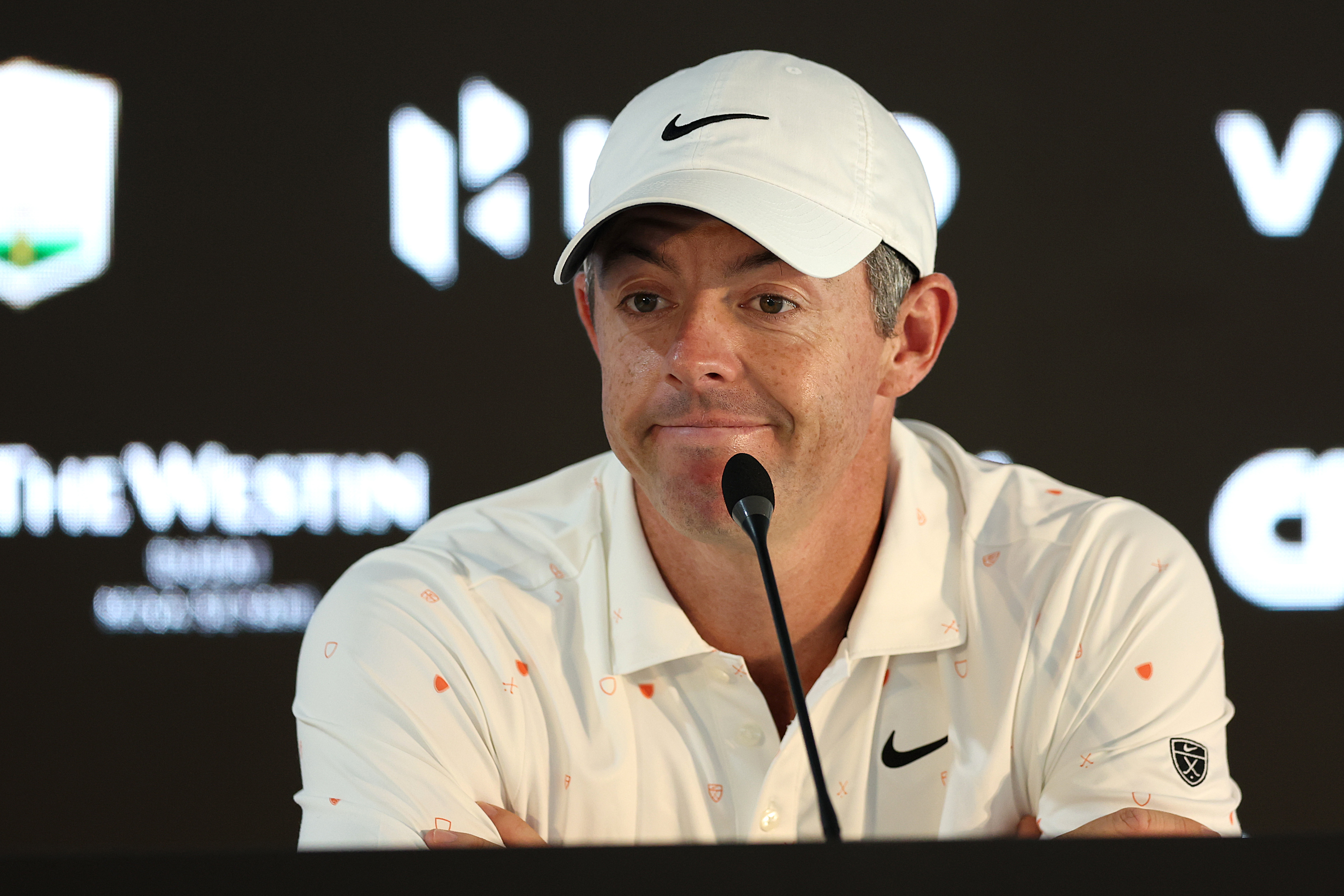 Rory McIlroy speaks at a press conference