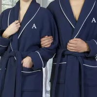 12. Linum Personalized Turkish Cotton Waffle Terry Bath Robe