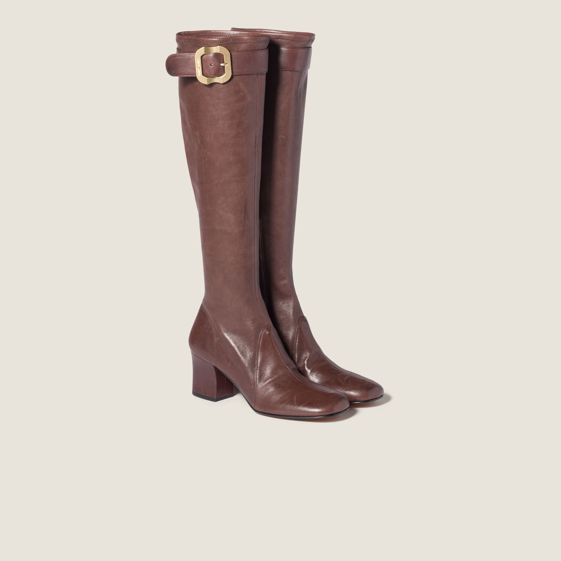 Nappa Leather Boots With Buckle