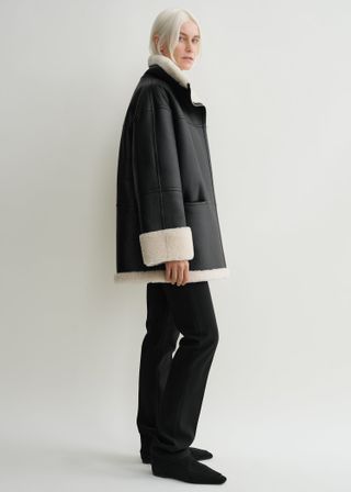 Signature Shearling Jacket Black/off-White