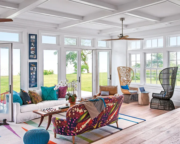 Bohemian living room ideas with colorful furniture